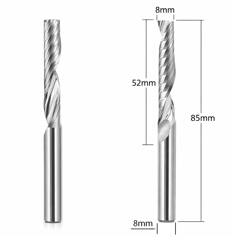 Router Bit with 8mm (5/16") diameter for CNC routers