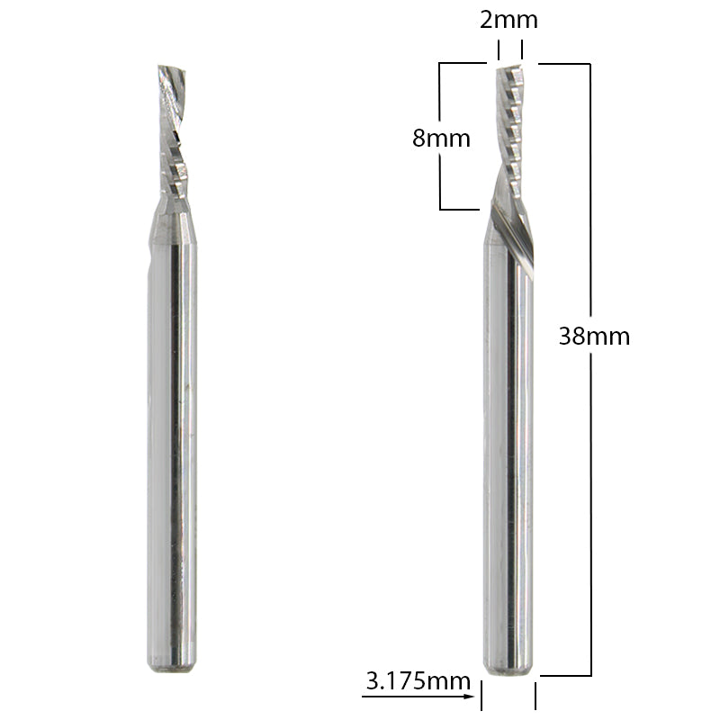Router Bit with 1/16-inch diameter for CNC routers