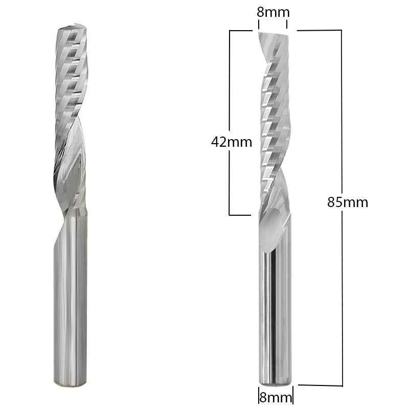 Router Bit with 8mm (5/16") diameter for CNC routers