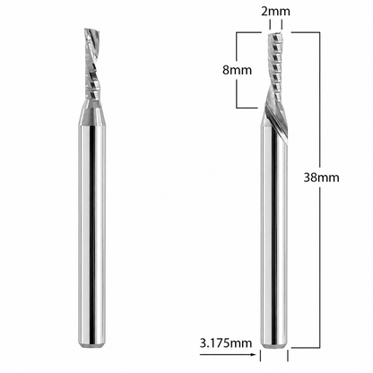 Router Bit with 1/16-inch diameter for CNC routers