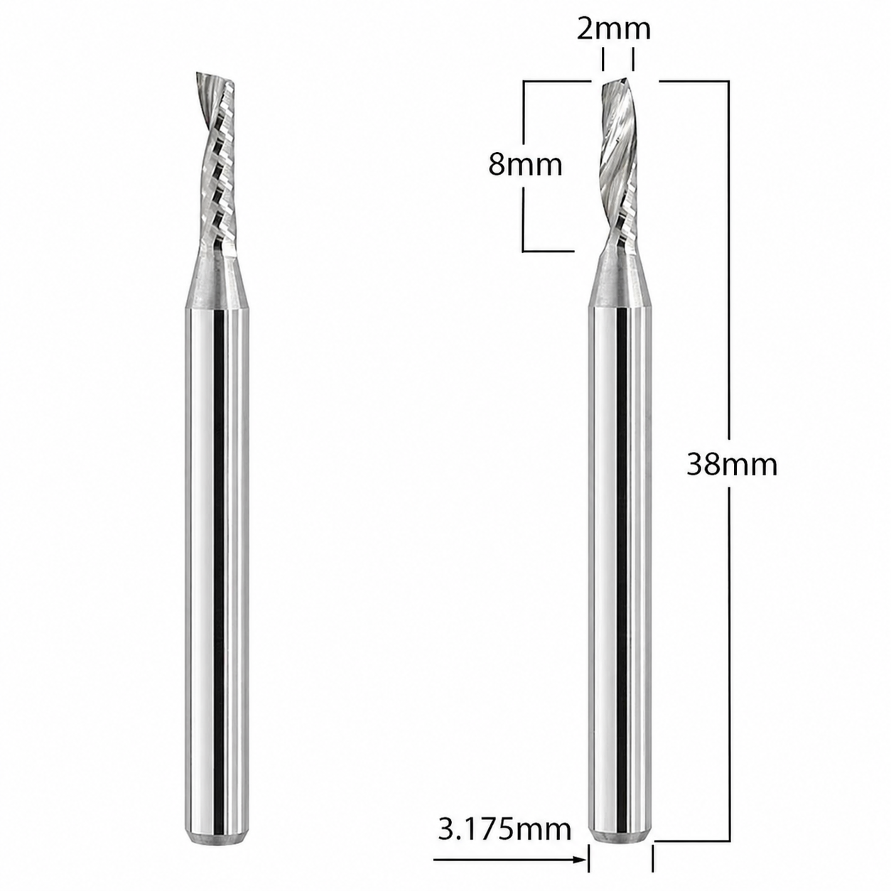 Router Bit with 1/16-inch diameter for CNC routers