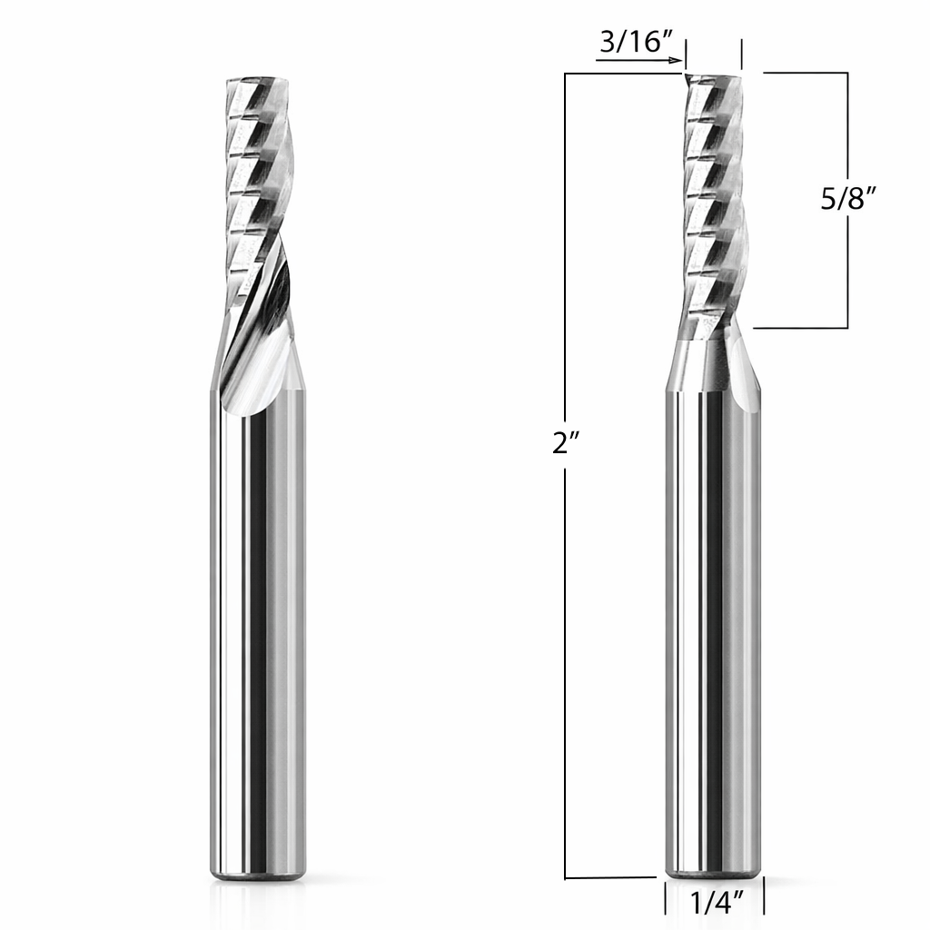 Router Bits with 3/16-inch diameter for CNC Routers