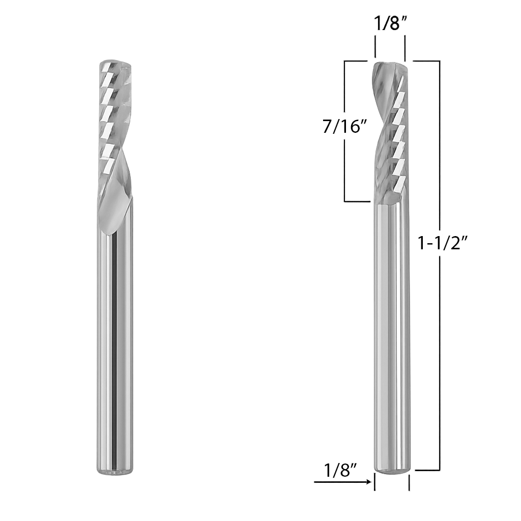 Router Bits with 1/8-inch diameter for CNC Routers