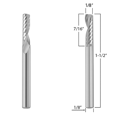 Router Bits with 1/8-inch diameter for CNC Routers