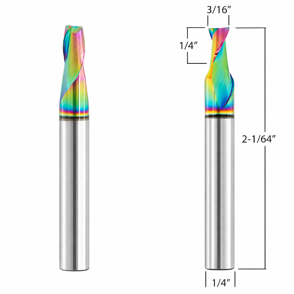 Aluminum Router Bits with 3/16-inch diameter for CNC routers