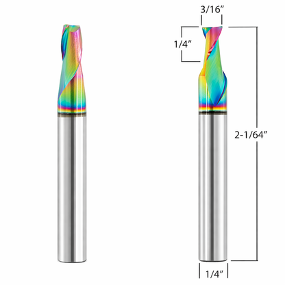 Aluminum Router Bits with 3/16-inch diameter for CNC routers