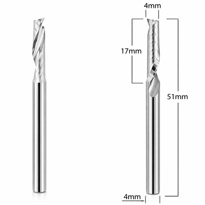 Aluminum Router Bits with 3/16-inch diameter for CNC routers