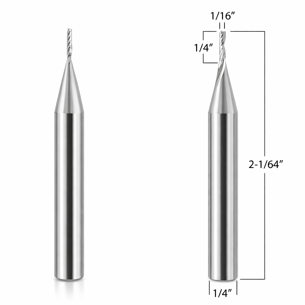 Router Bit with 1/16-inch diameter for CNC routers
