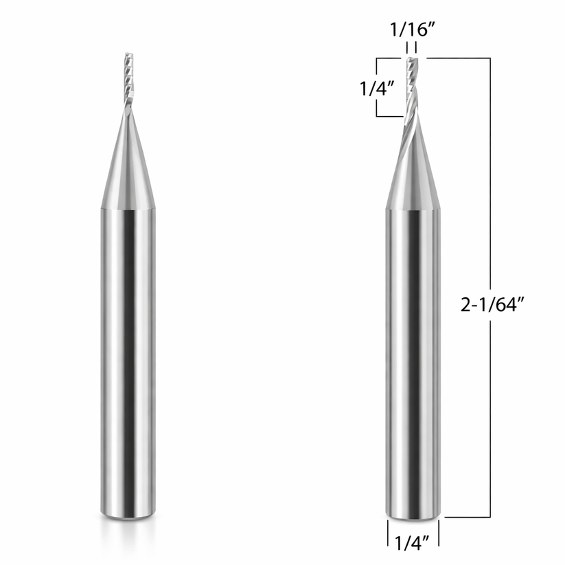 Router Bit with 1/16-inch diameter for CNC routers – Mintech Tooling