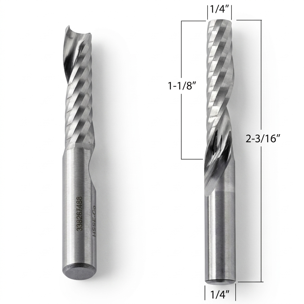 Router Bit with 1/4-inch diameter for CNC Routers