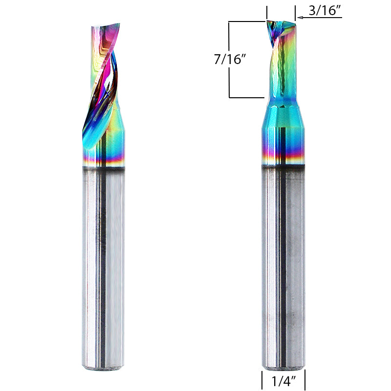 Aluminum Router Bits with 3/16-inch diameter for CNC routers
